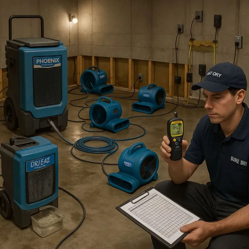 Structural Drying and Dehumidification process in Cos Cob, CT